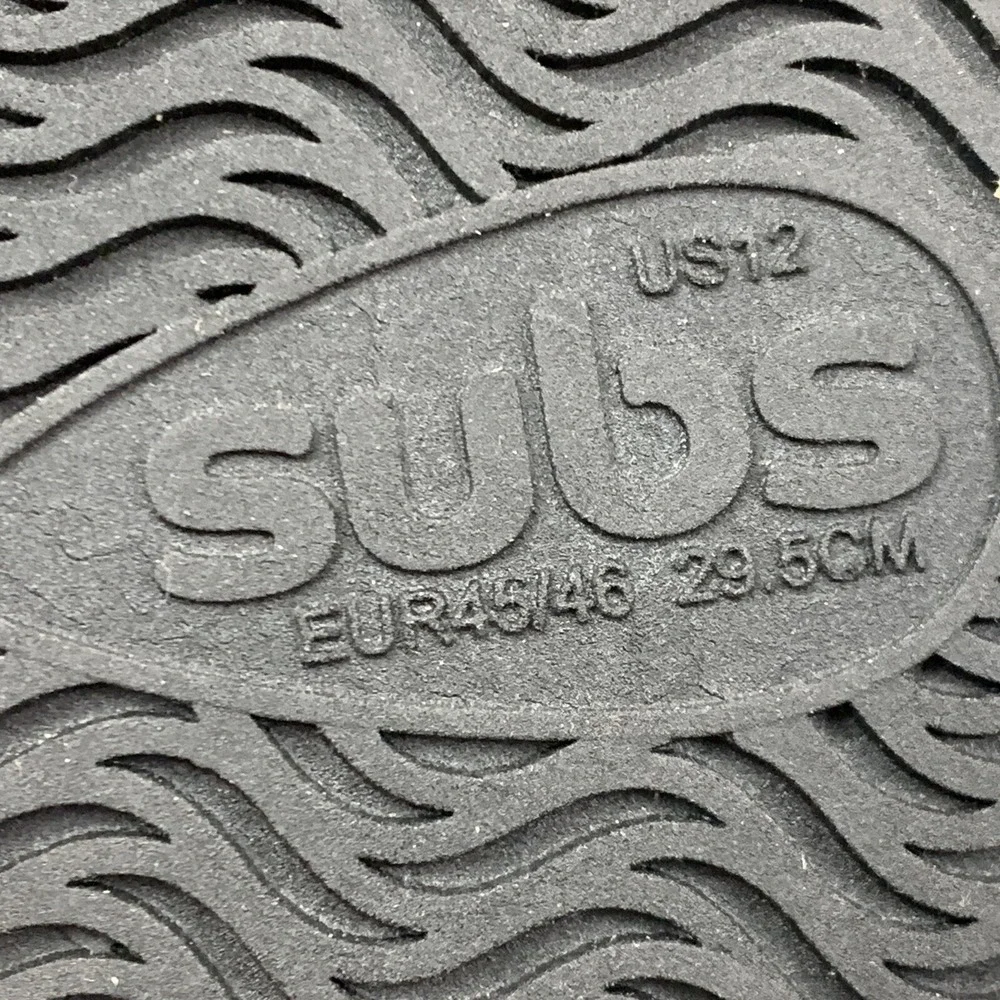 SUBS Flip Flops Sandals [US 12‎ EUR 45/46] Black Green Wave Pattern